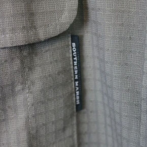 SOUTHERN MARSH LONG SLEEVE BUTTON FRONT MENS TAN CHECK SIZE M SHIRT - Picture 6 of 9